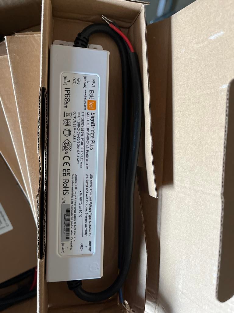 Trafo 24V 60W IP68 LED Driver - Waterdicht, Ophalen of Verzenden, Nieuw