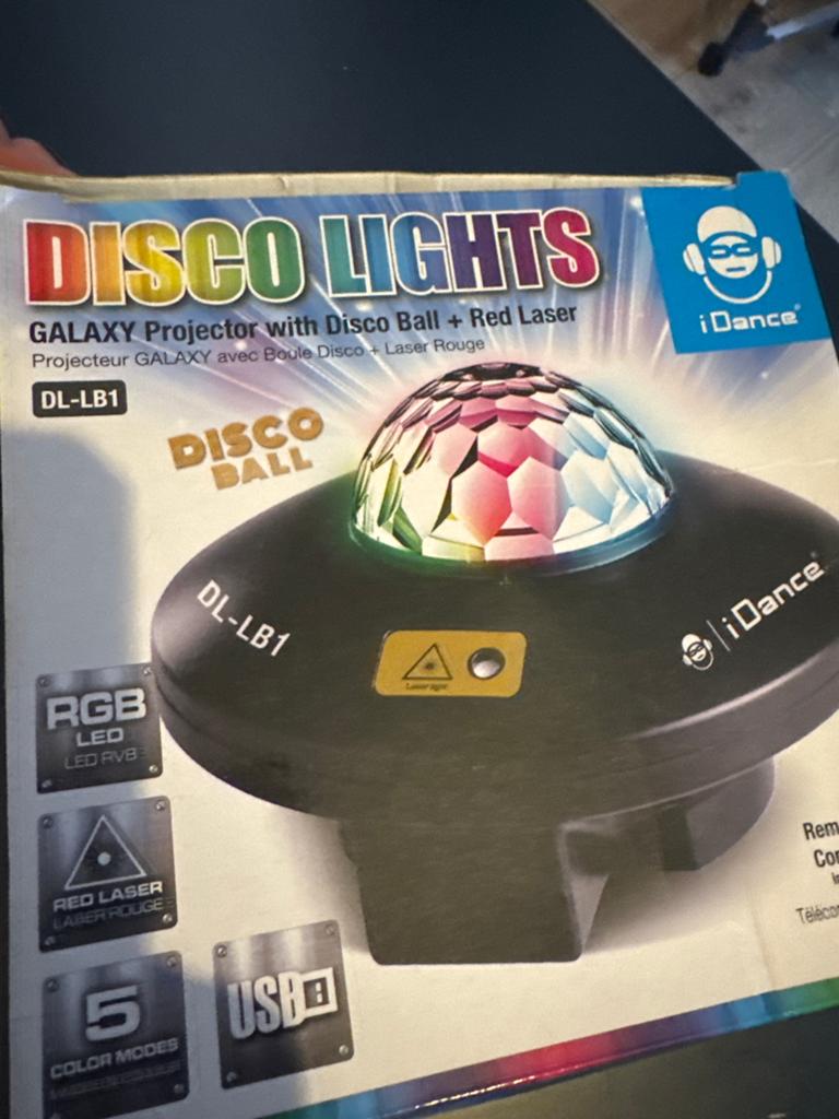 iDance Disco Bal Galaxy Projector met Rode Laser DL-LB1, Ophalen of Verzenden, Zo goed als nieuw, Feestartikel, Overige