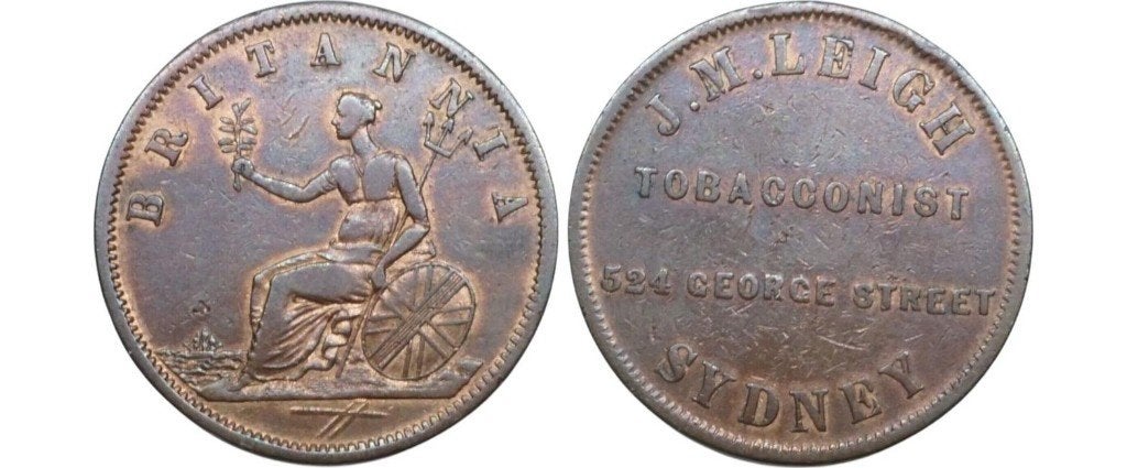 Token 1 penny 1854, Australie Sydney tabakshandel, Postzegels en Munten, Verzenden