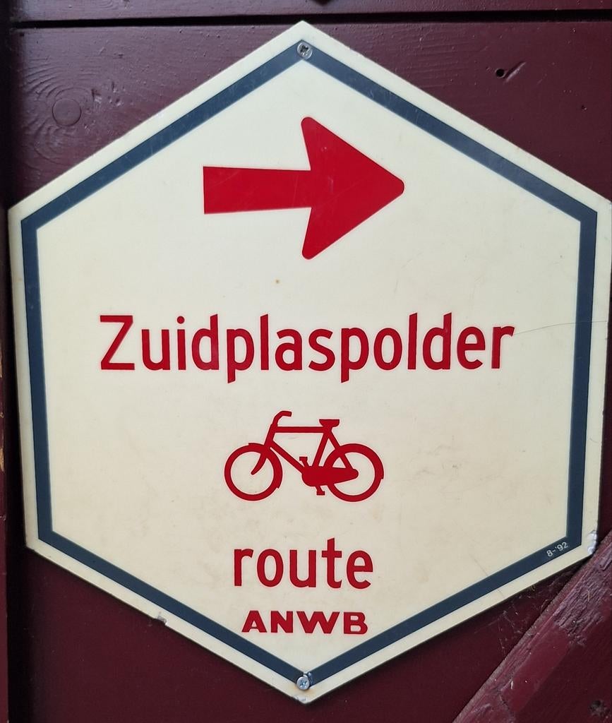ANWB Fietsroutebord Zuidplaspolder/Haarzuilens (2 stuks), Ophalen of Verzenden, Gebruikt, ANWB