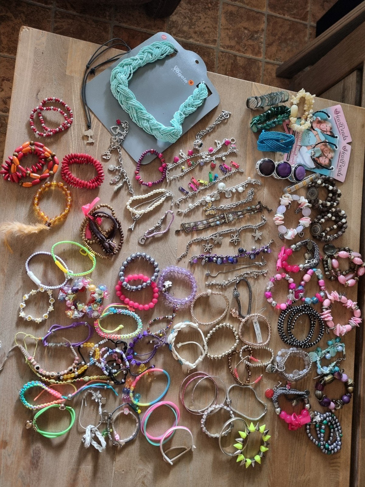 Mode armbanden geen echt zilver of goud, Ophalen of Verzenden, Blauw, Kunststof of Plastic, Met bedels of kralen