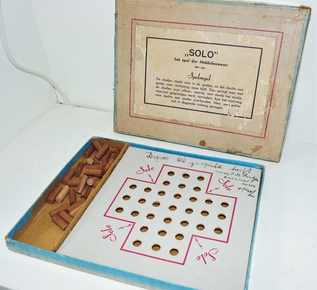 Zeldzaam & Compleet: Vintage "SOLO" Bordspel - Jaren '40/'50, Verzamelen, Overige Verzamelen, Gebruikt, Verzenden