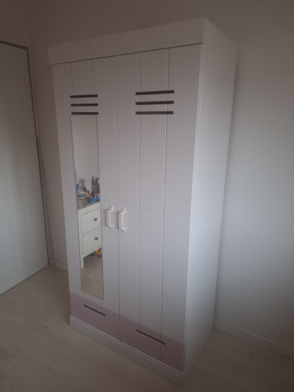 WOOOD Connect Kledingkast met spiegel en lades, Gebruikt, 100 tot 150 cm, 200 cm of meer, Ophalen of Verzenden