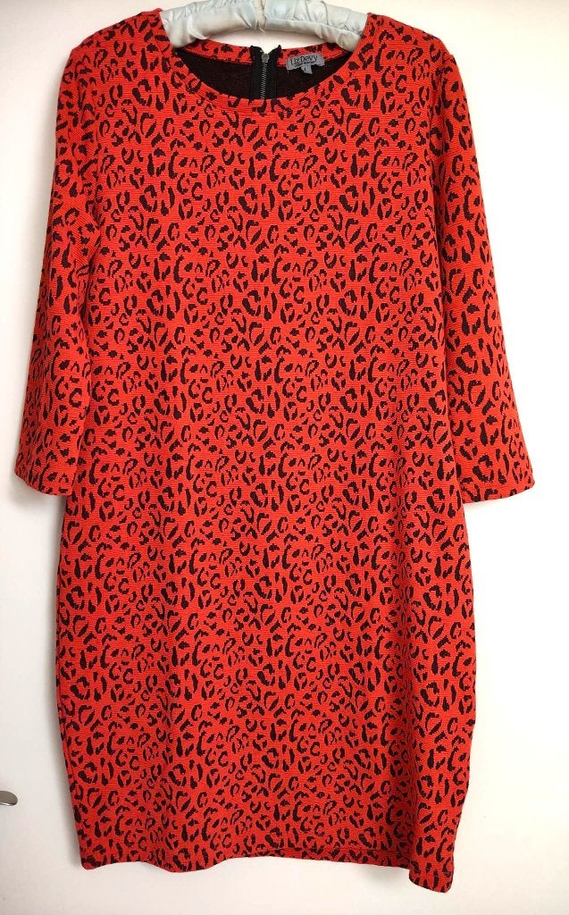 SUPER LEUKE rode jurk met tijgerprint mt. L, Liz Devy, Maat 42/44 (L), Nieuw, Ophalen of Verzenden
