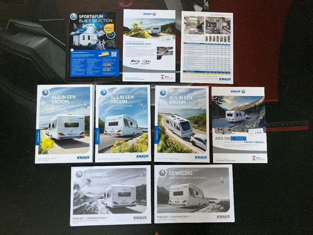 T E A B : 9 Verschillende KNAUS caravan Folders / Brochures, Ophalen, Zo goed als nieuw, Overige merken