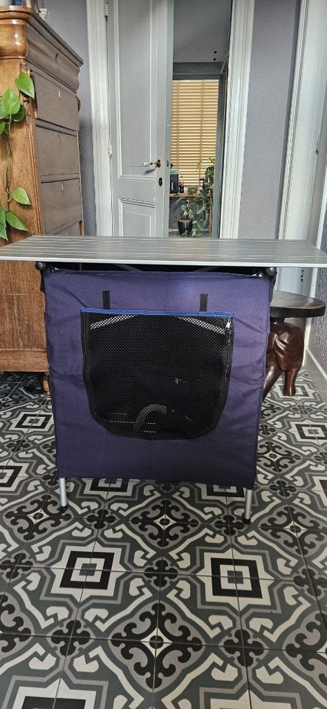 Campingkastje met tafelblad - Compact en handig, Ophalen, Gebruikt, Campingkast