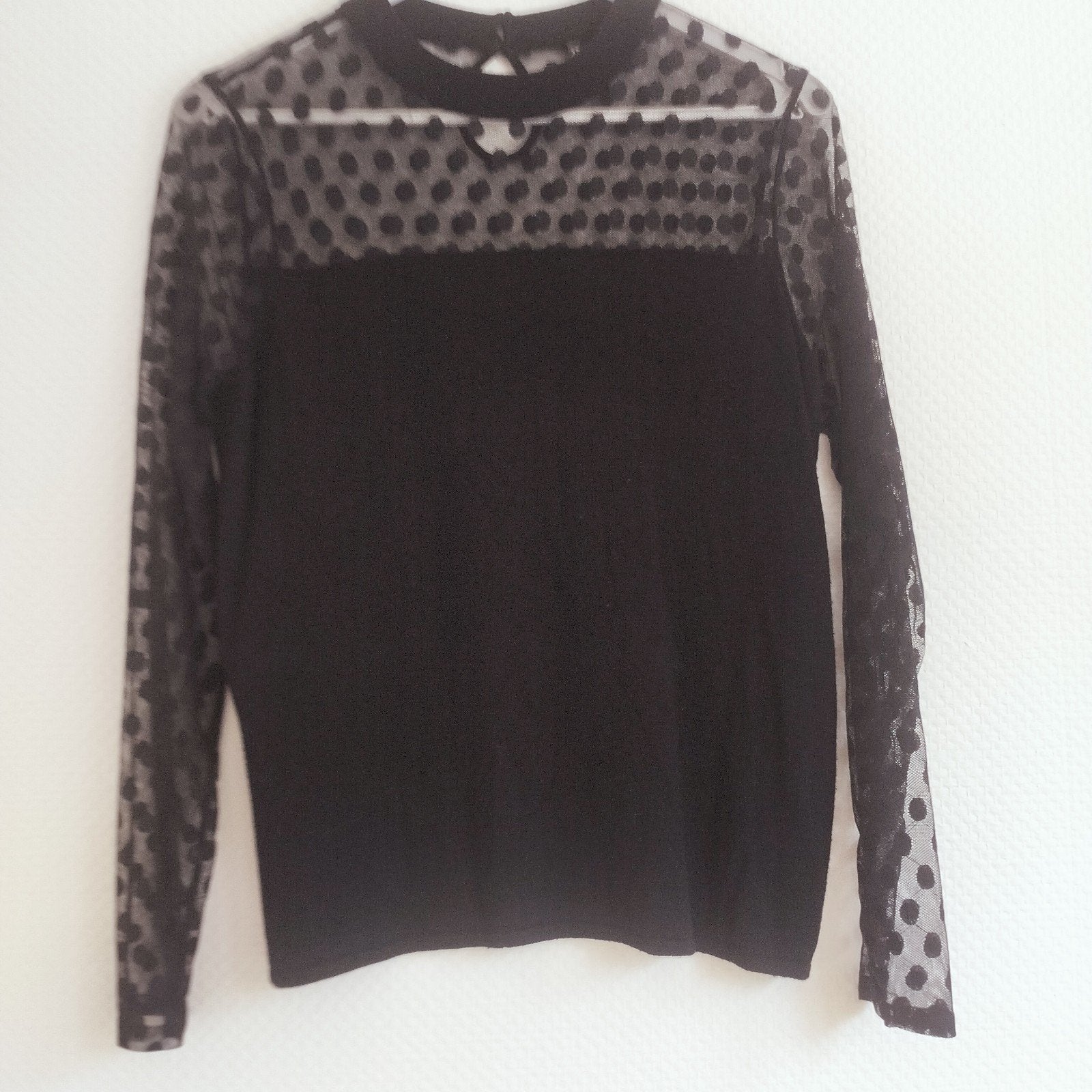 ONLY zwart shirt/top doorzichtig en effen stuk mt m, Maat 38/40 (M), Only, Zwart, Ophalen of Verzenden