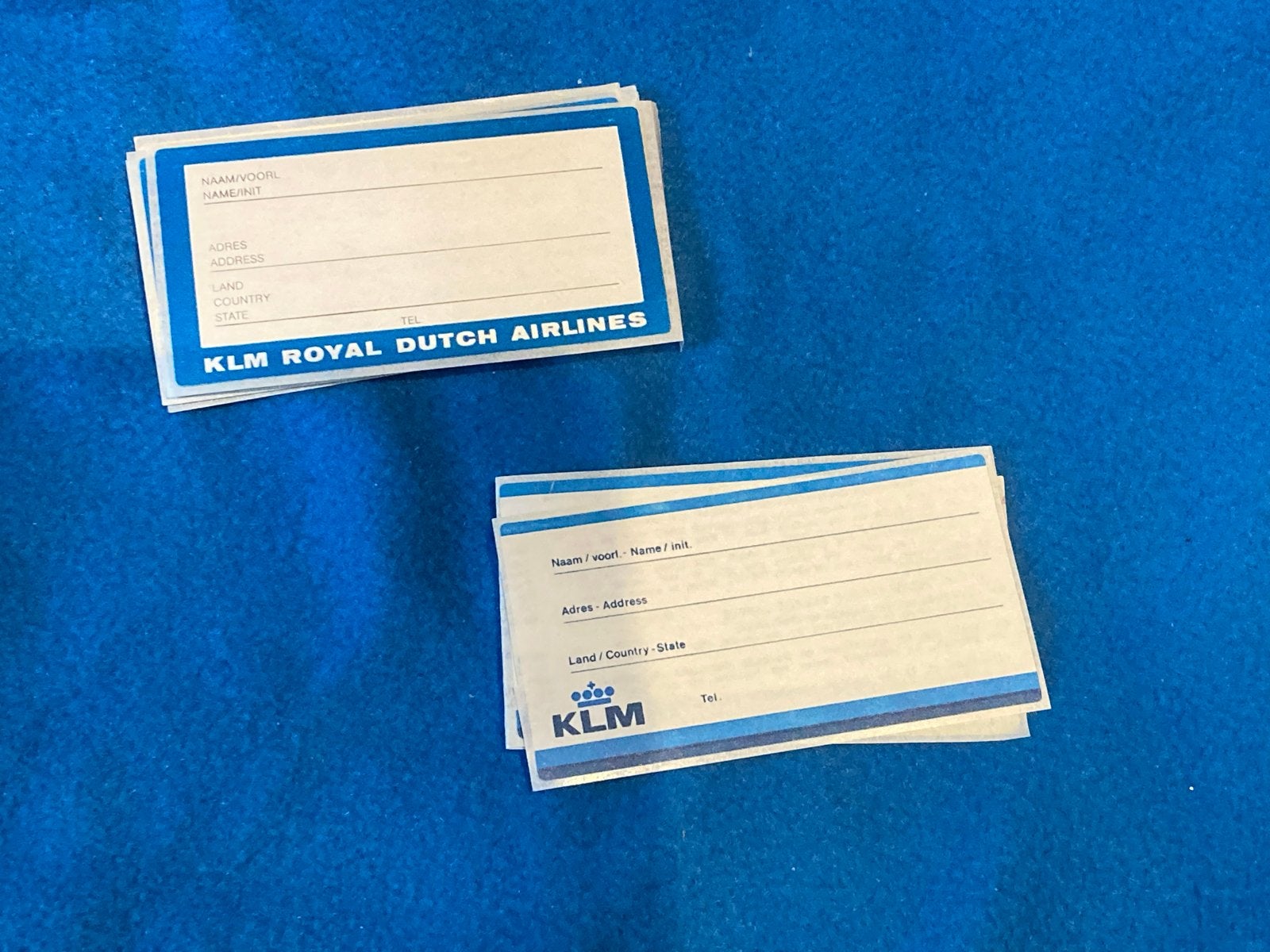 Vintage KLM Bagagelabels - Royal Dutch Airlines, Verzamelen, Ophalen of Verzenden, Nieuw, Overige typen
