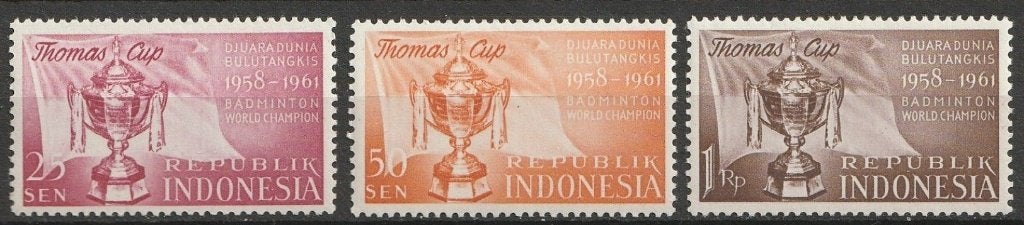 Indonesie 1958 - ZBL223-227 - Thomas Cup finale, Ophalen of Verzenden, Postfris, Zuidoost-Azië