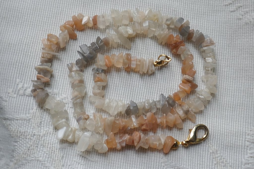ketting met maan stenen, Sieraden, Tassen en Uiterlijk, Kettingen, Overige kleuren, Verzenden, Nieuw, Steen of Mineraal
