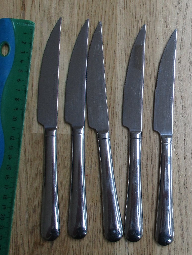 6 messen met kartels royal kempen en begeer keltum 22,8cm, Ophalen of Verzenden, Keltum, Rvs of Chroom