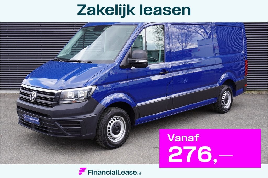Volkswagen Crafter 35 140pk L3H3/L2H2 Navigatie Trekhaak Par, Voorwielaandrijving, Stof, Gebruikt, Zwart