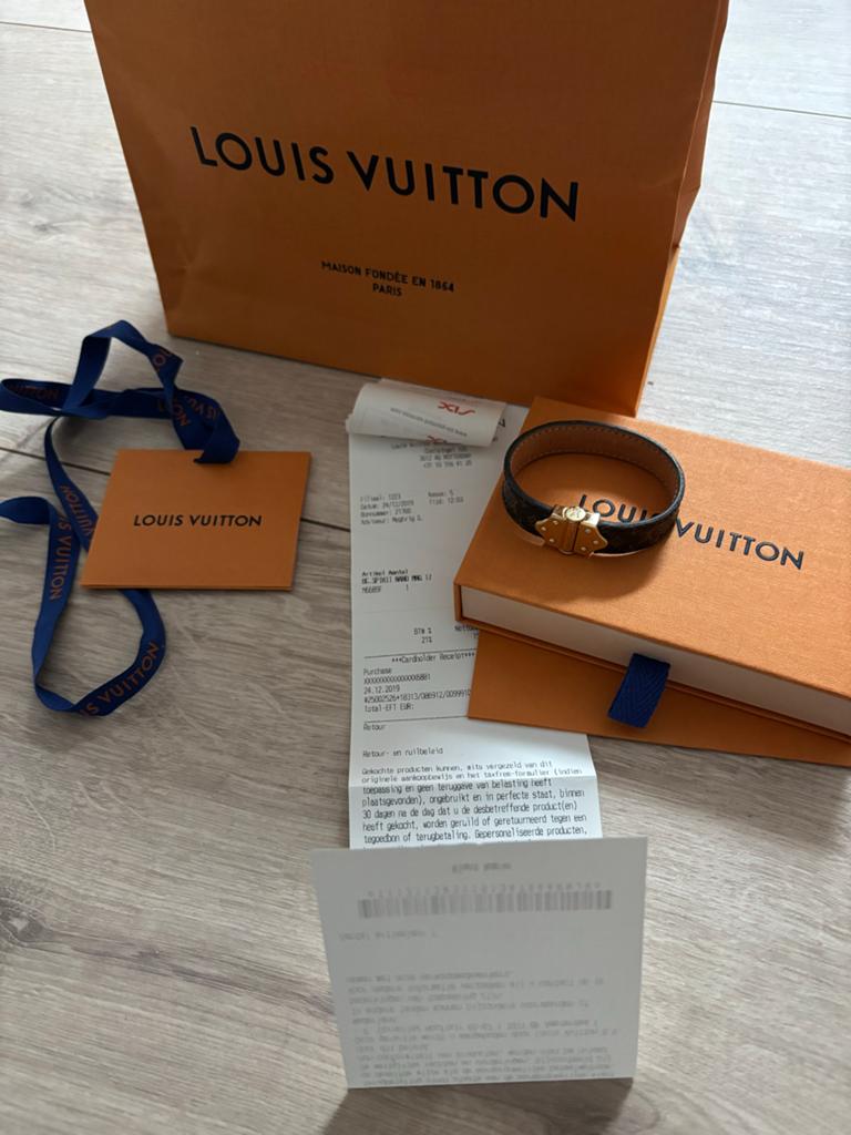 Louis Vuitton Nano Monogram Armband Maat 17, Ophalen of Verzenden, Zo goed als nieuw, Bruin, Leer