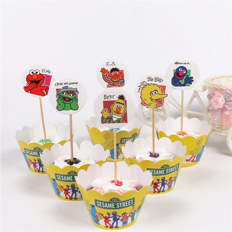 SESAMSTRAAT Taartdecoraties/Toppers+Houders vanaf € 7,95, Verzenden, Nieuw, Taarten of Cupcakes, Versiering