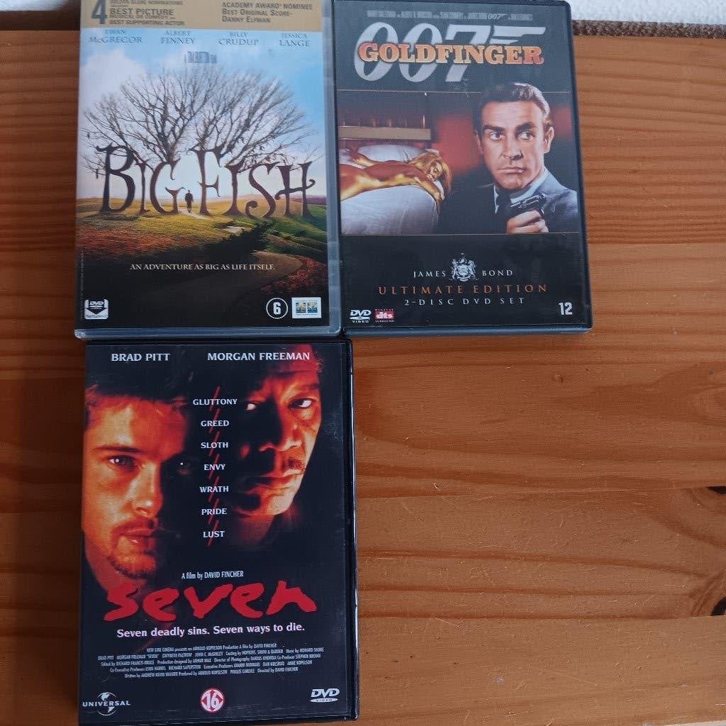 DVD-collectie: Big Fish, Goldfinger & Seven, Cd's en Dvd's, Vanaf 16 jaar, Ophalen of Verzenden, Inclusief doosje, Gebruikt