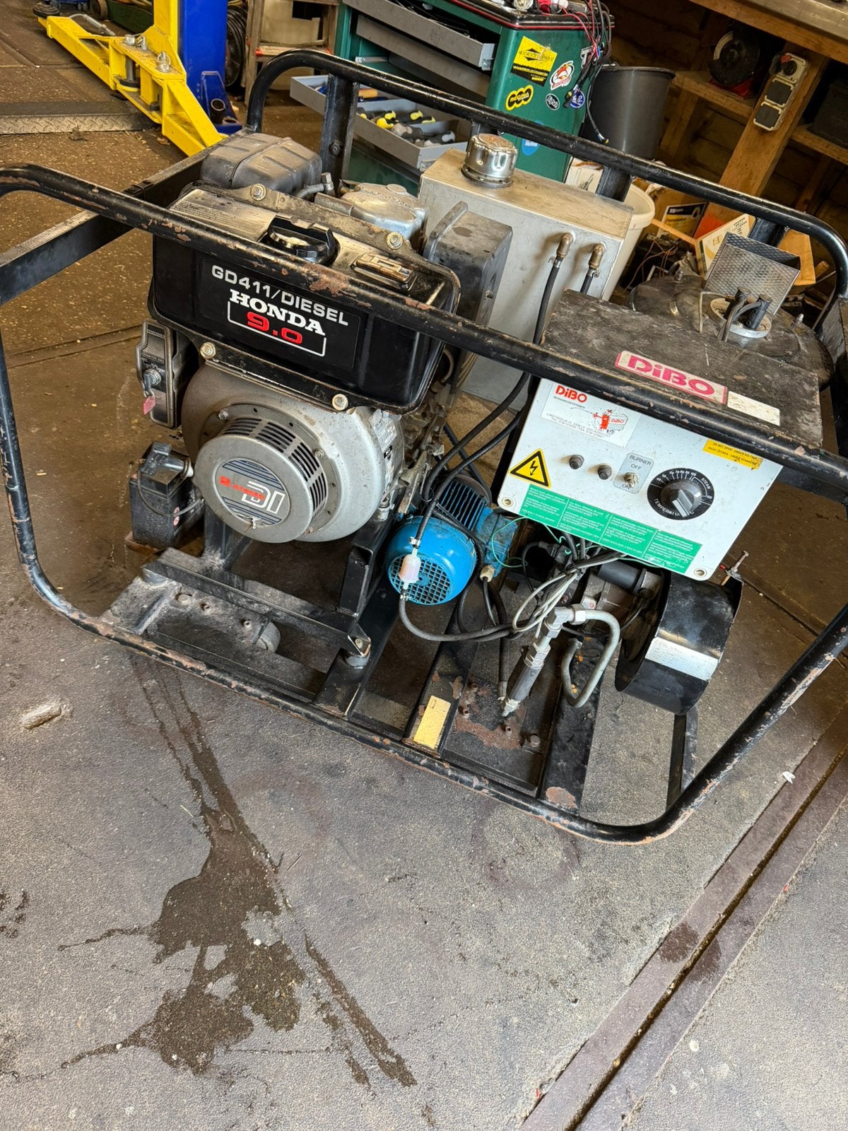 DiBO professionele hogedrukreiniger 250 bar/150C/15 L/min, Ophalen, Gebruikt, Benzine, Met regelbare waterdruk