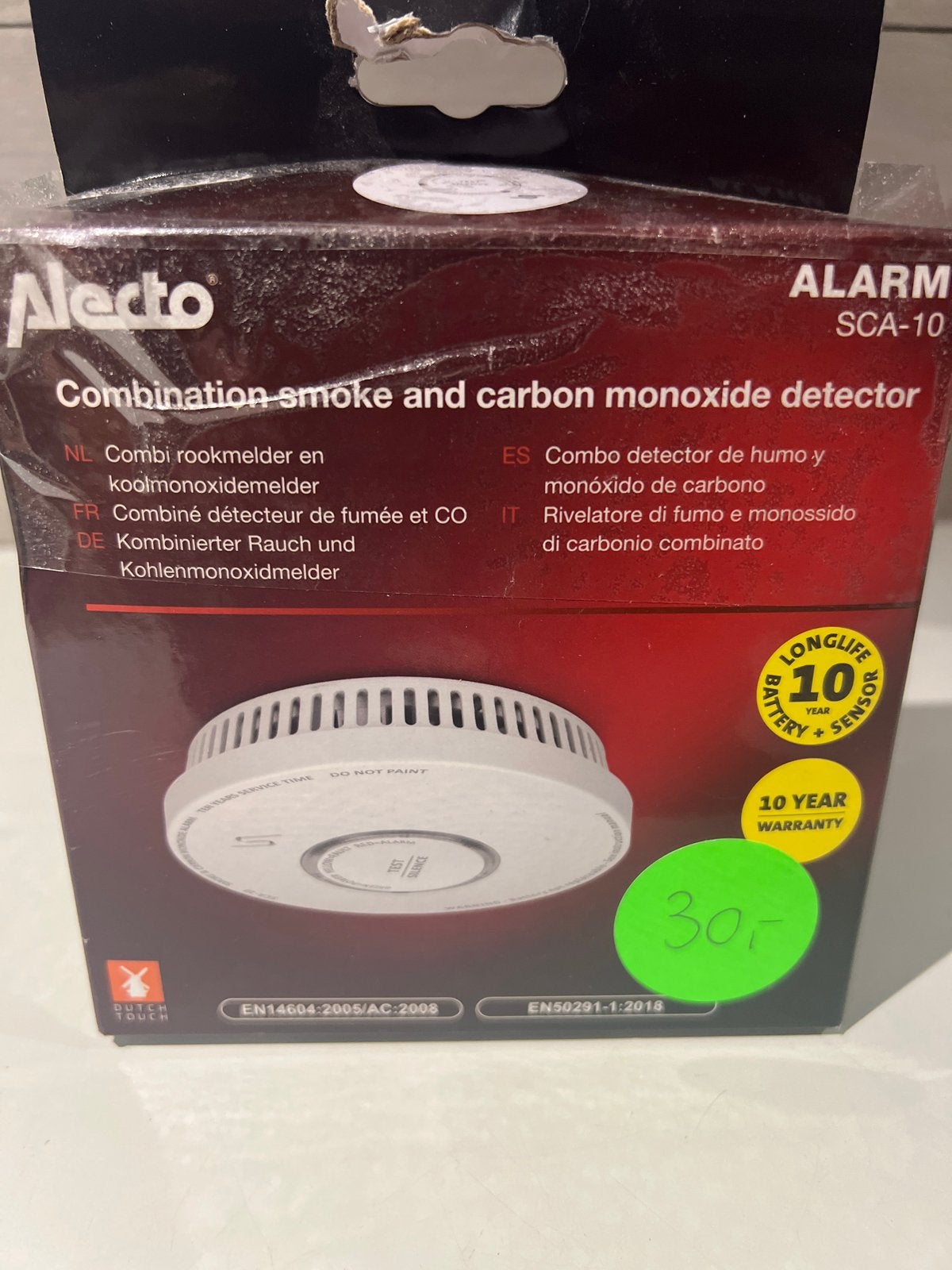 Alecto SCA-10 Combi Rook- en Koolmonoxidemelder, N, N, Nieuw, Ophalen of Verzenden