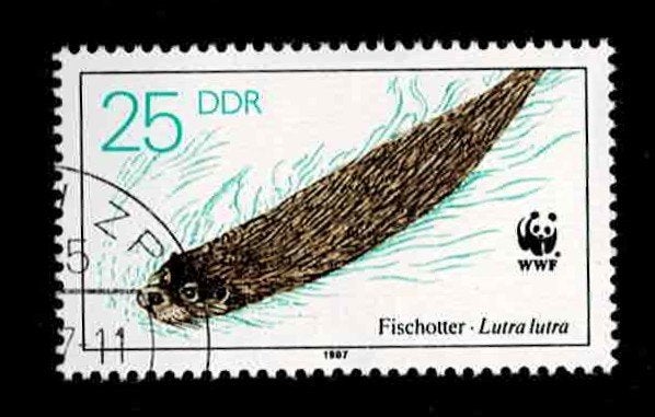 postzegel 2733 DDR dieren Visotter, Ophalen of Verzenden, DDR, Gestempeld