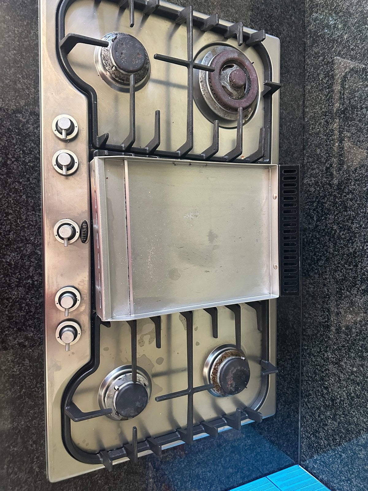 Boretti- Gebruikt gasfornuis met 4 kookzones en grillplaat, Ophalen, Gebruikt, Minder dan 85 cm, 60 cm of meer