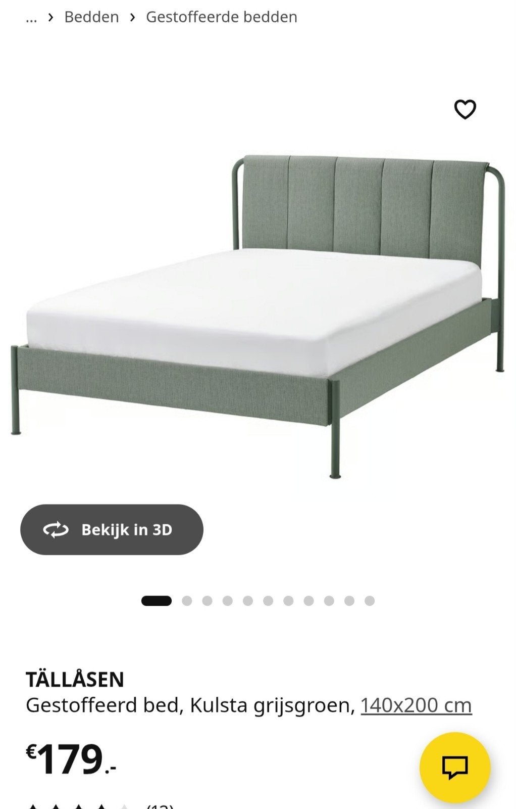 Nieuw IKEA Tallasen bed 140x200 - In doos, Ophalen, Wit, 140 cm, 200 cm