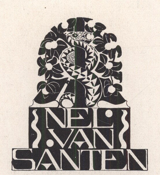 1484 Ex Libris Nederland : Jeanne Bieruma Oosting, 1924, Verzenden, Ex libris