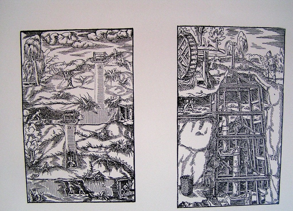 Hubert Bekman houtgravure ets Mijnbouw in Zuid Limburg, Antiek en Kunst, Kunst | Tekeningen en Foto's, Verzenden, Ets, Overige technieken