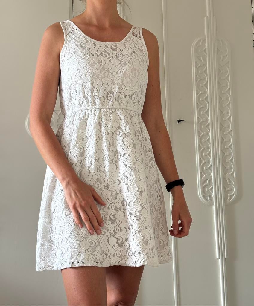 Wit kanten jurkje Only maat 36, Kleding | Dames, Wit, Ophalen of Verzenden, Zo goed als nieuw, Maat 36 (S)