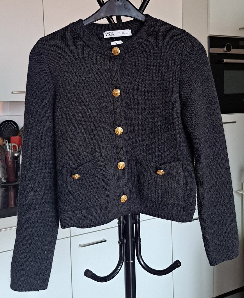 Zara antraciet grijs vest/jasje maat 34/36, Kleding | Dames, Nieuw, Ophalen of Verzenden, Maat 34 (XS) of kleiner, Grijs