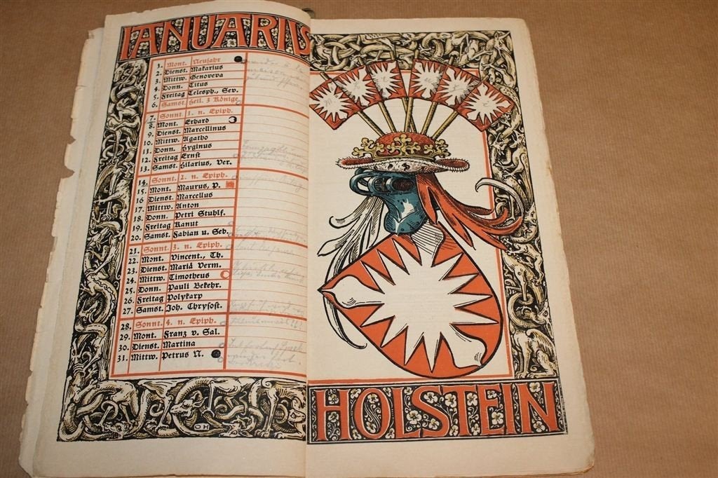 Münchener Kalender 1900 — Heraldische Wapens Otto Hupp, Antiek en Kunst, Antiek | Boeken en Bijbels, Ophalen of Verzenden