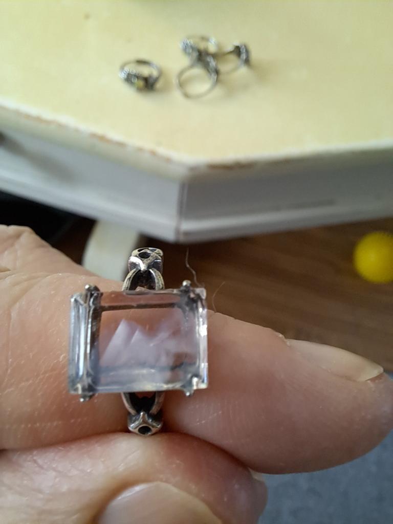 Ring bleu needle echt zilver in maat verstelbaar, Sieraden, Tassen en Uiterlijk, Ringen, Ophalen of Verzenden, Zilver, Zilver