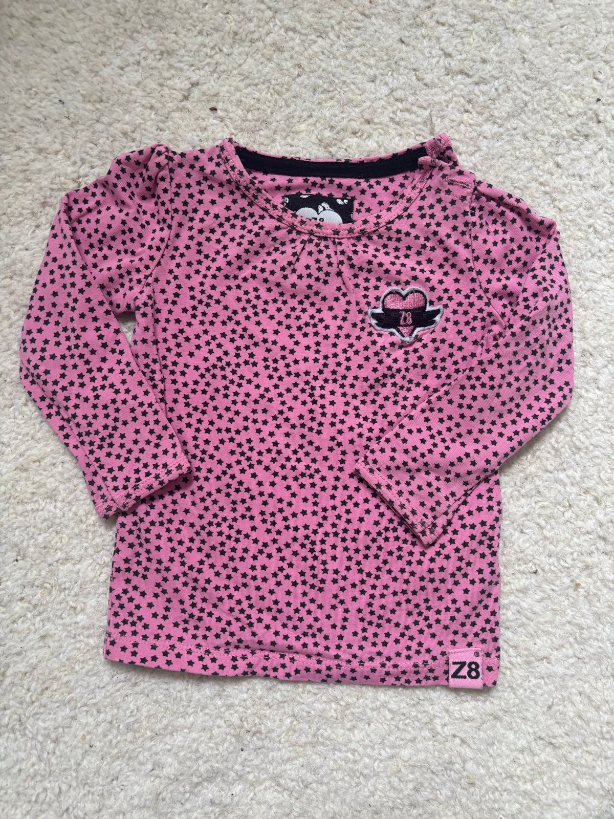 Z8 Girls roze shirtje met sterren, maat 68, Ophalen of Verzenden, Gebruikt, Meisje, Shirtje of Longsleeve