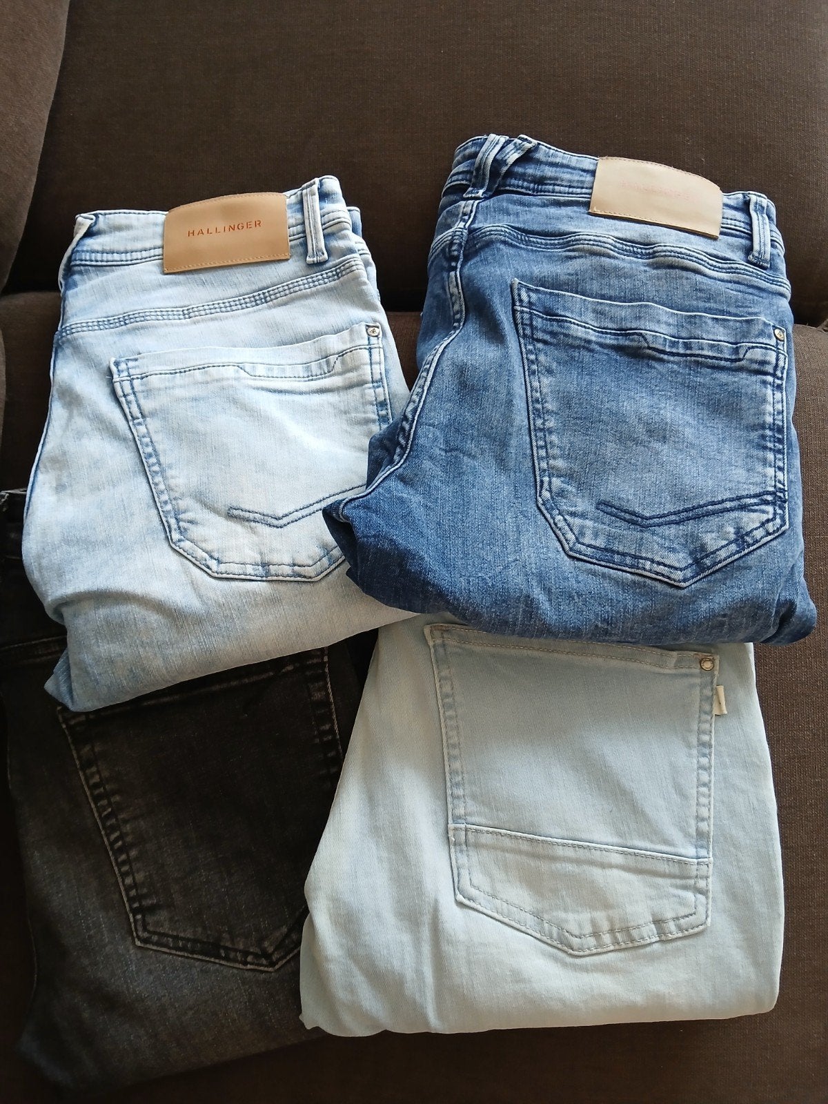 Merk heren jeans 4x, Blauw, Hallinger, W32 (confectie 46) of kleiner, Ophalen of Verzenden