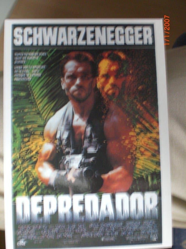kaart Arnold Schwarzenegger in Predator, Ophalen of Verzenden, 1980 tot heden, Ongelopen, Sterren en Beroemdheden