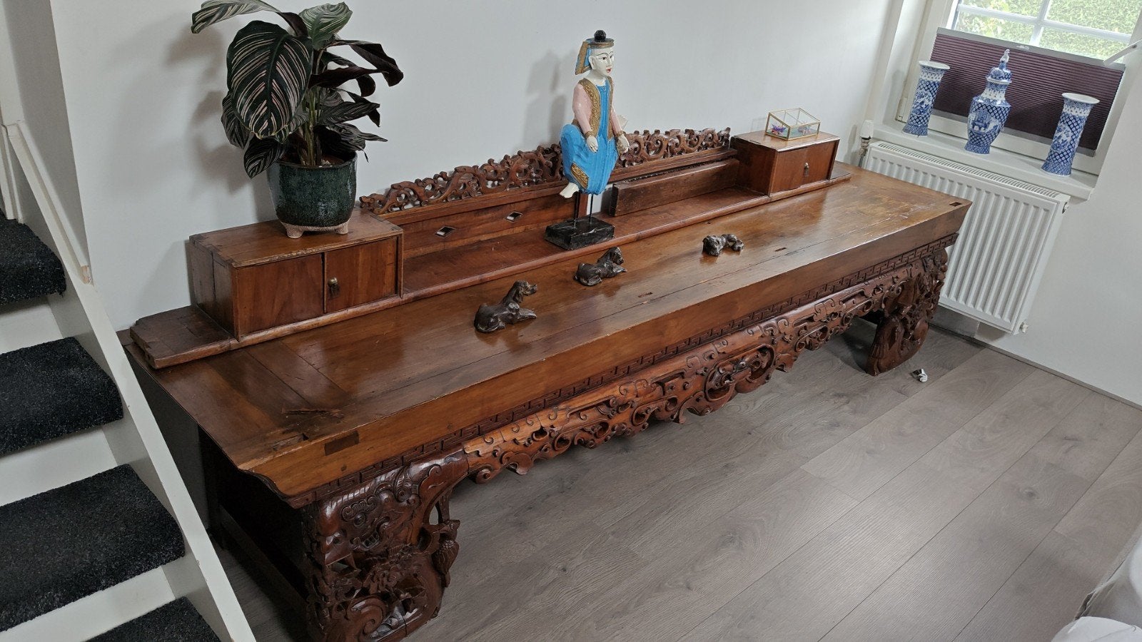 Prachtige Antieke Indonesische kast/altaar (massief teak), Antiek en Kunst, Ophalen of Verzenden