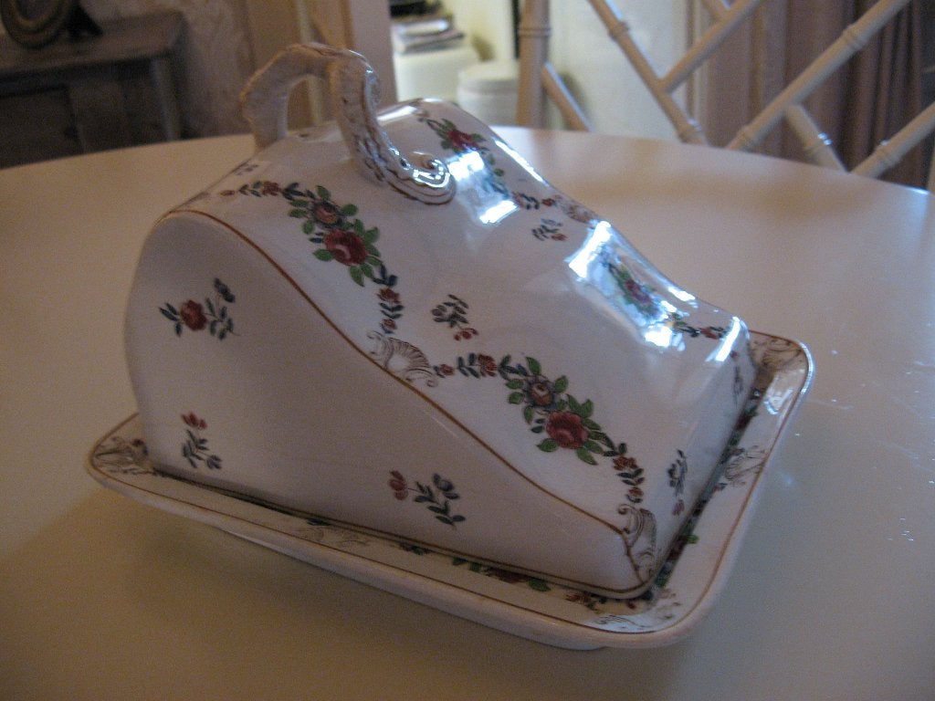 Antieke Kaas-Stolp Heel Mooi Model !! met Roosjes Versiering, Ophalen of Verzenden