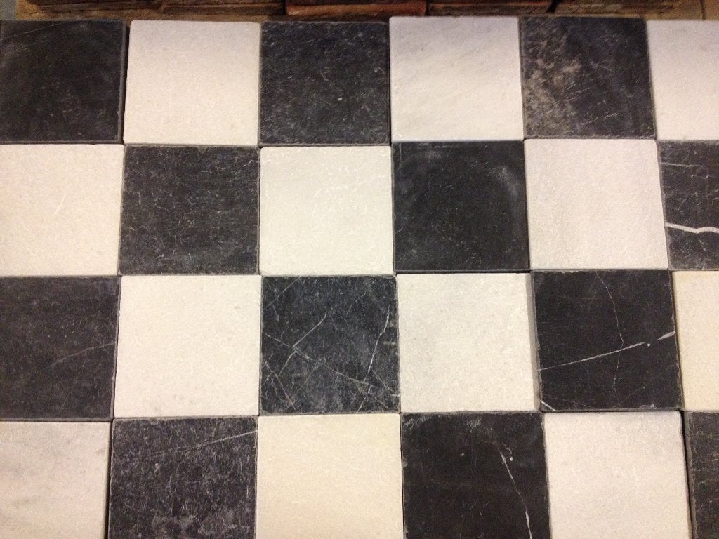 Zwart wit geblokt natuursteen getrommeld 20x20x1cm, Ophalen, Overige typen, Info@walstra.nl, Nieuw