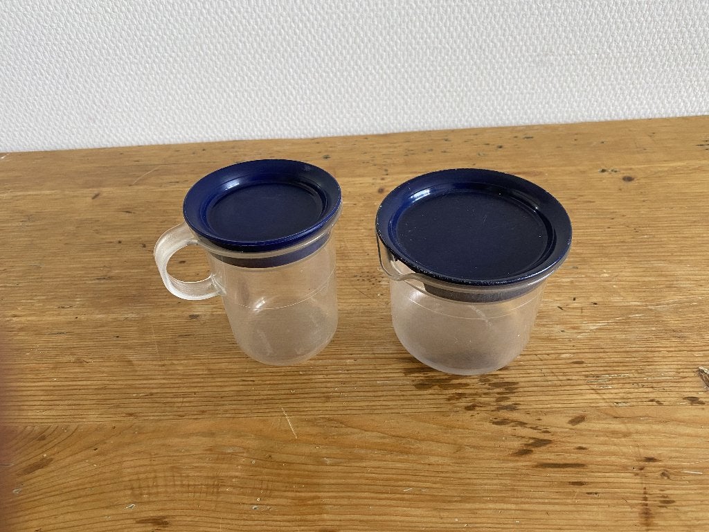 Tupperware Suiker en Melk Stelletje ( doorzichtig/blauw ), Ophalen of Verzenden, Gebruikt, Blauw, Overige typen