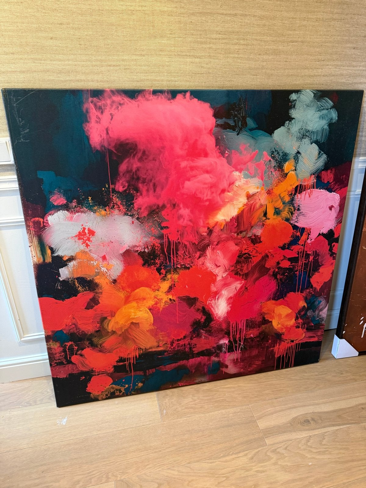 Abstract Canvas Schilderij 120x120 cm - Levendige Kleuren, Ophalen