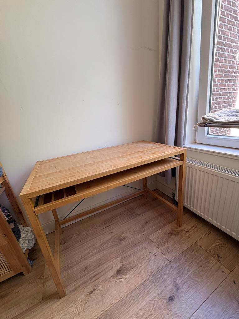 Bamboe bureau/desk 106x56x76 (BxDxH) - by Valkenboskwartier, Ophalen, Overige typen, Gebruikt, Hout