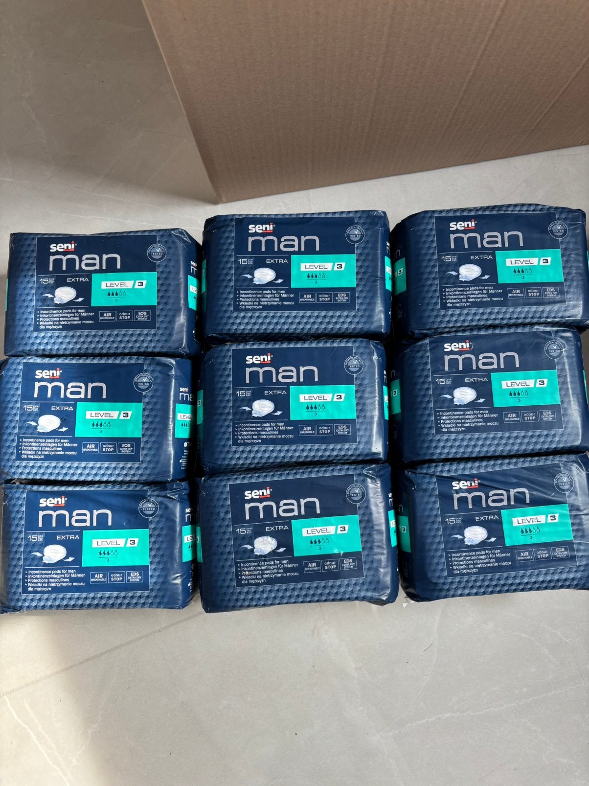 Incontinentie pads Seni level 3. Totaal 9 nieuwe pakken, Diversen, Verpleegmiddelen, Ophalen of Verzenden, Nieuw