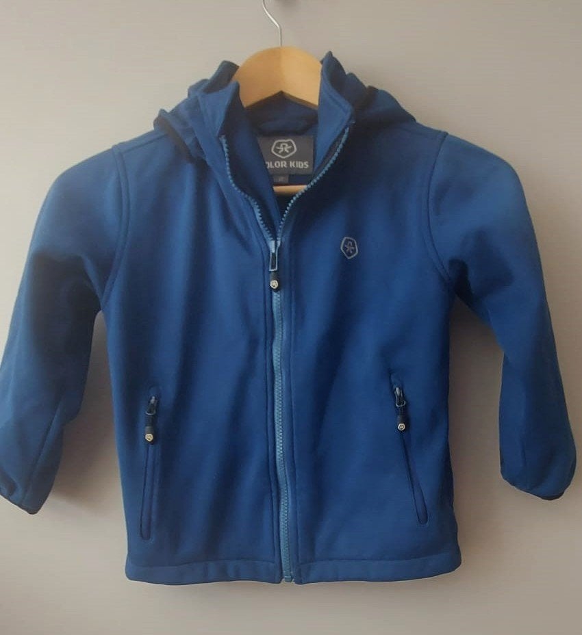 Color Kids Softshell Jas - Blauw, maat 110, Color Kids, Jongen of Meisje, Ophalen of Verzenden, Zo goed als nieuw