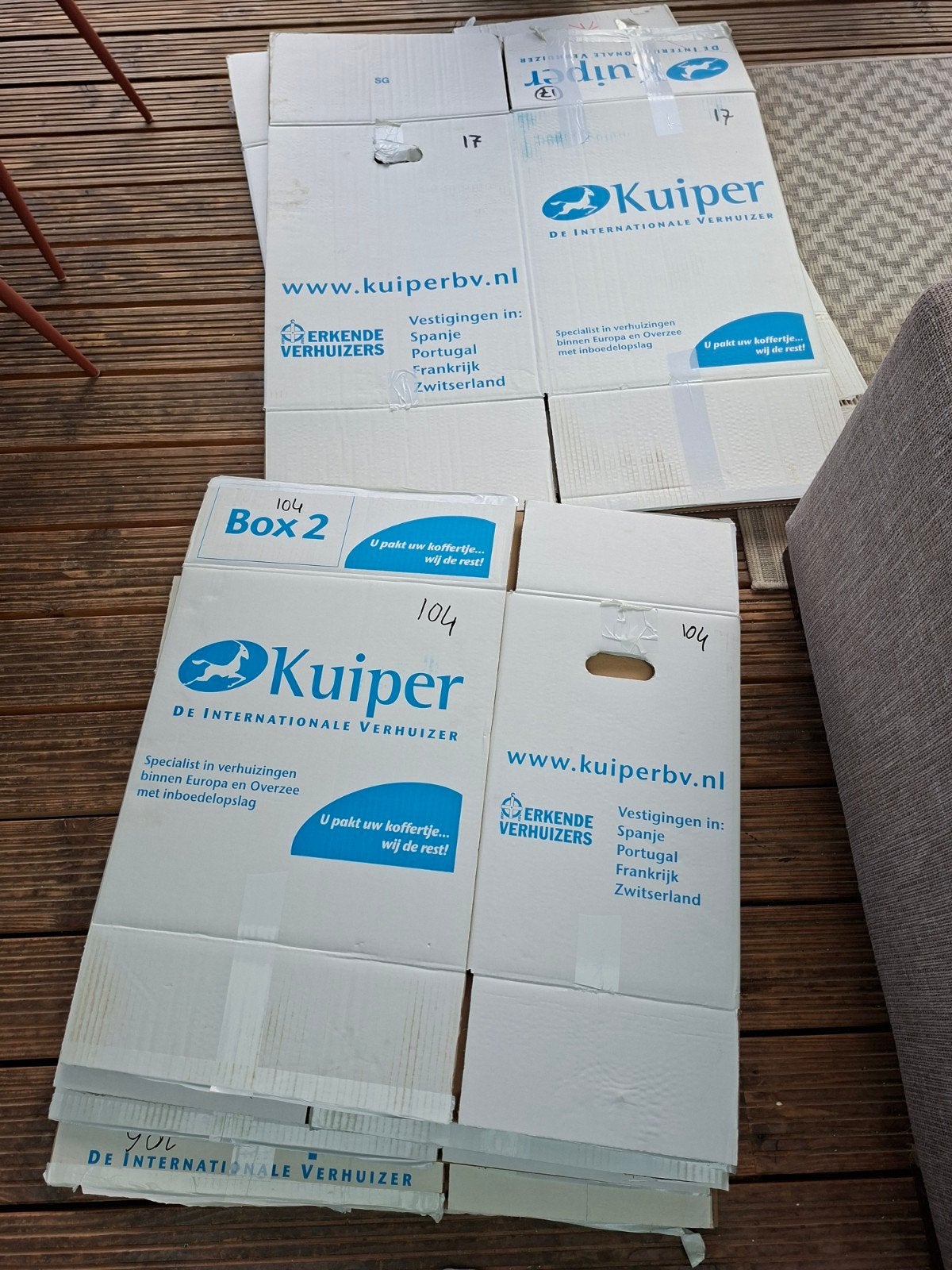 8 Verhuisdozen (6 medium + 2 groot), Doe-het-zelf en Verbouw, Ophalen, 50 tot 75 cm, Doos, 35 tot 50 cm