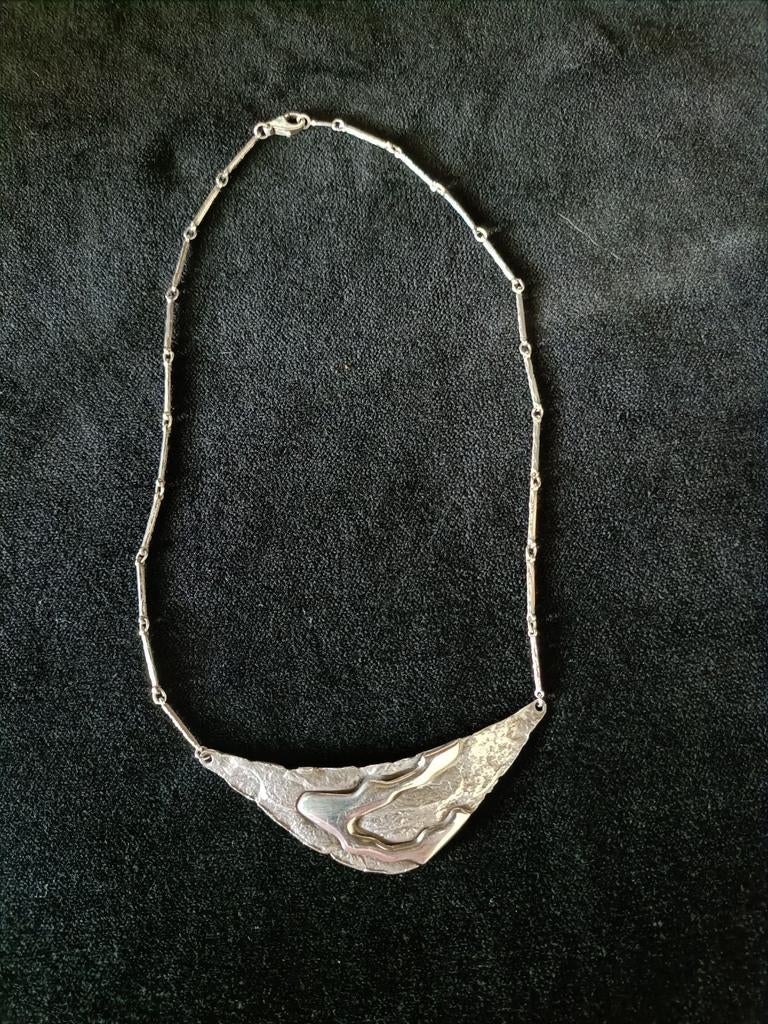 Zilveren 925 Scandinavische Modernistische Ketting 40cm, Ophalen of Verzenden, Nieuw, Zilver, Zilver