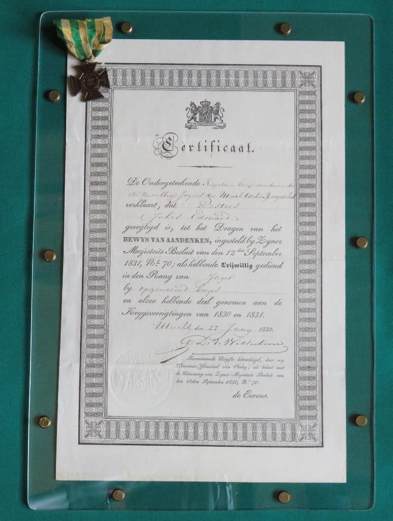 GEZOCHT: Penning Utrechtse Student 1831., Verzamelen, Ophalen, Landmacht, Nederland, Embleem of Badge
