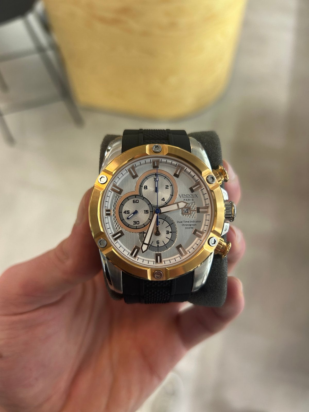 Vendoux Dual Time Indicator Chronograph, Overige merken, Staal, Polshorloge, Nieuw
