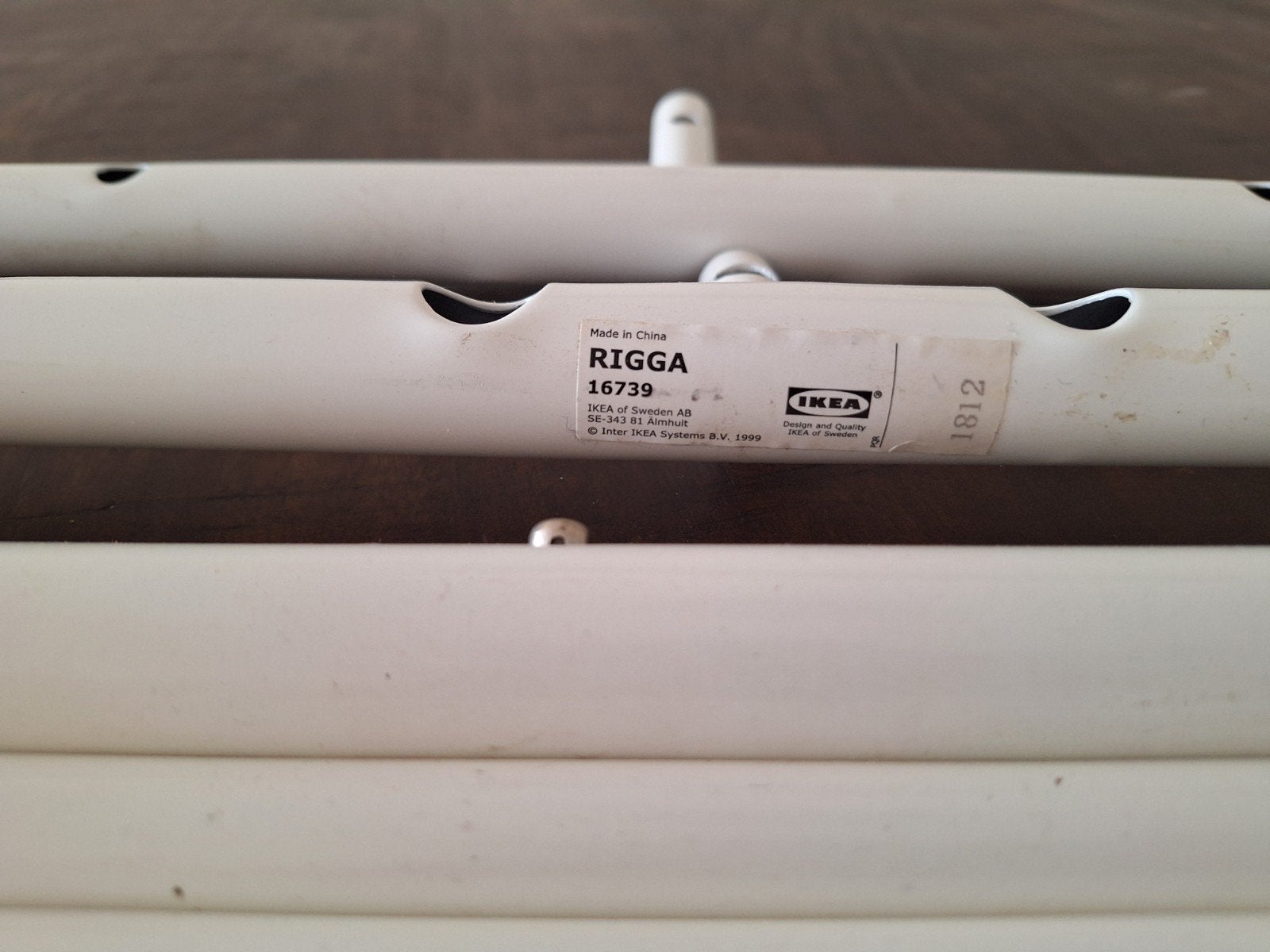 IKEA RIGGA Kledingrek zonder wieltjes  - Wit, Ophalen, Hout
