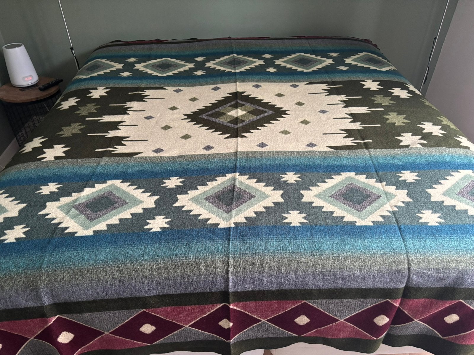 NIEUW! Alpaca wol deken sprei plaid kleed retro boho ruit, Ophalen of Verzenden, Nieuw