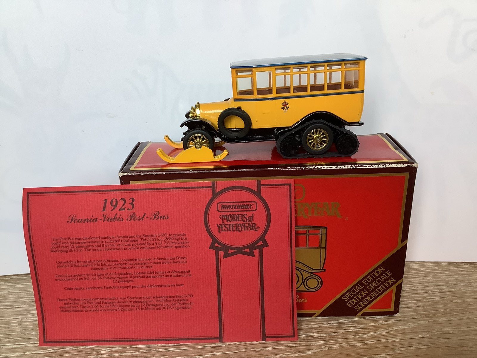 Matchbox Models of Yesteryear 1923 Scania-Vabis Post-Bus, Ophalen of Verzenden, Zo goed als nieuw, Overige typen