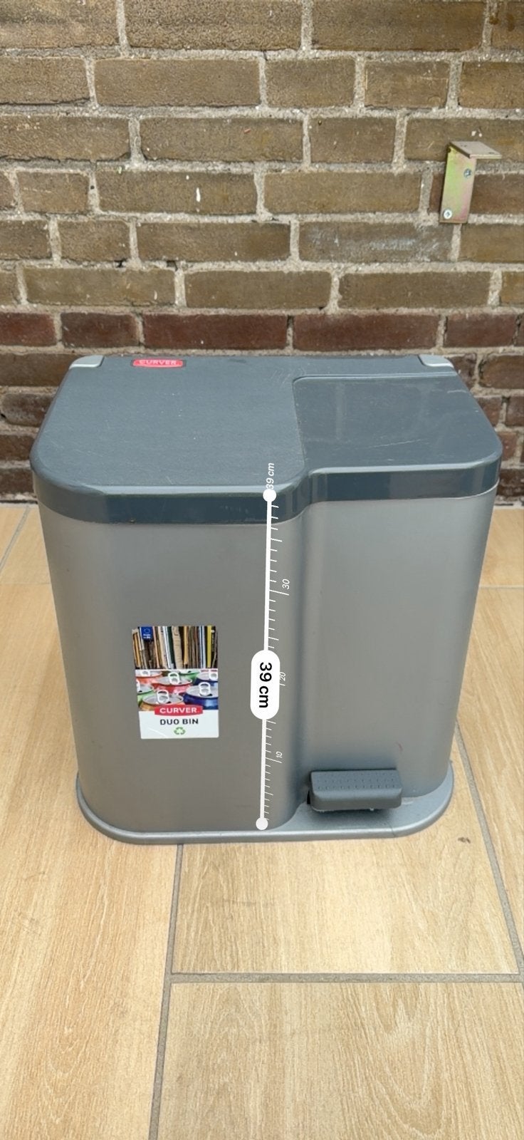 Pedaalemmer Curver Duo Bin, Ophalen, Kunststof, Met pedaal, Minder dan 50 cm