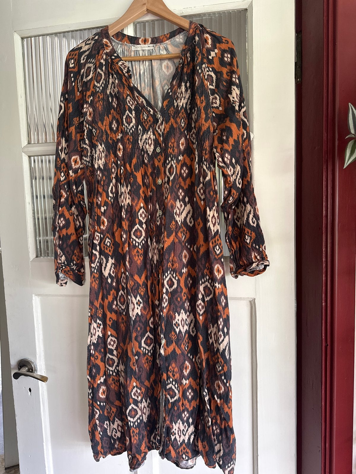 Boho Jurk met Ikat Print - New Collection, Kleding | Dames, Maat 42/44 (L), Oranje, Ophalen of Verzenden, Gedragen